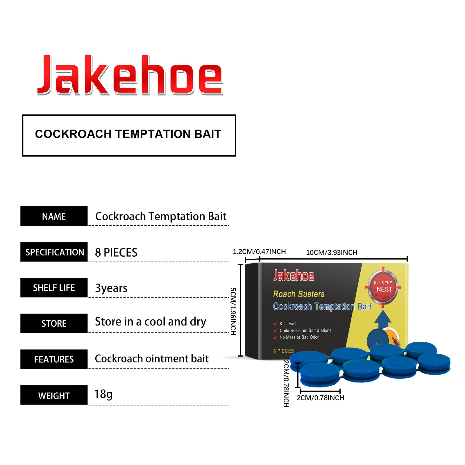Jakehoe Cockroach Bait Station Cockroach Bait Station Ointment Bait Agent Household Cockroach Killer Kitchen Cockroach Stickers