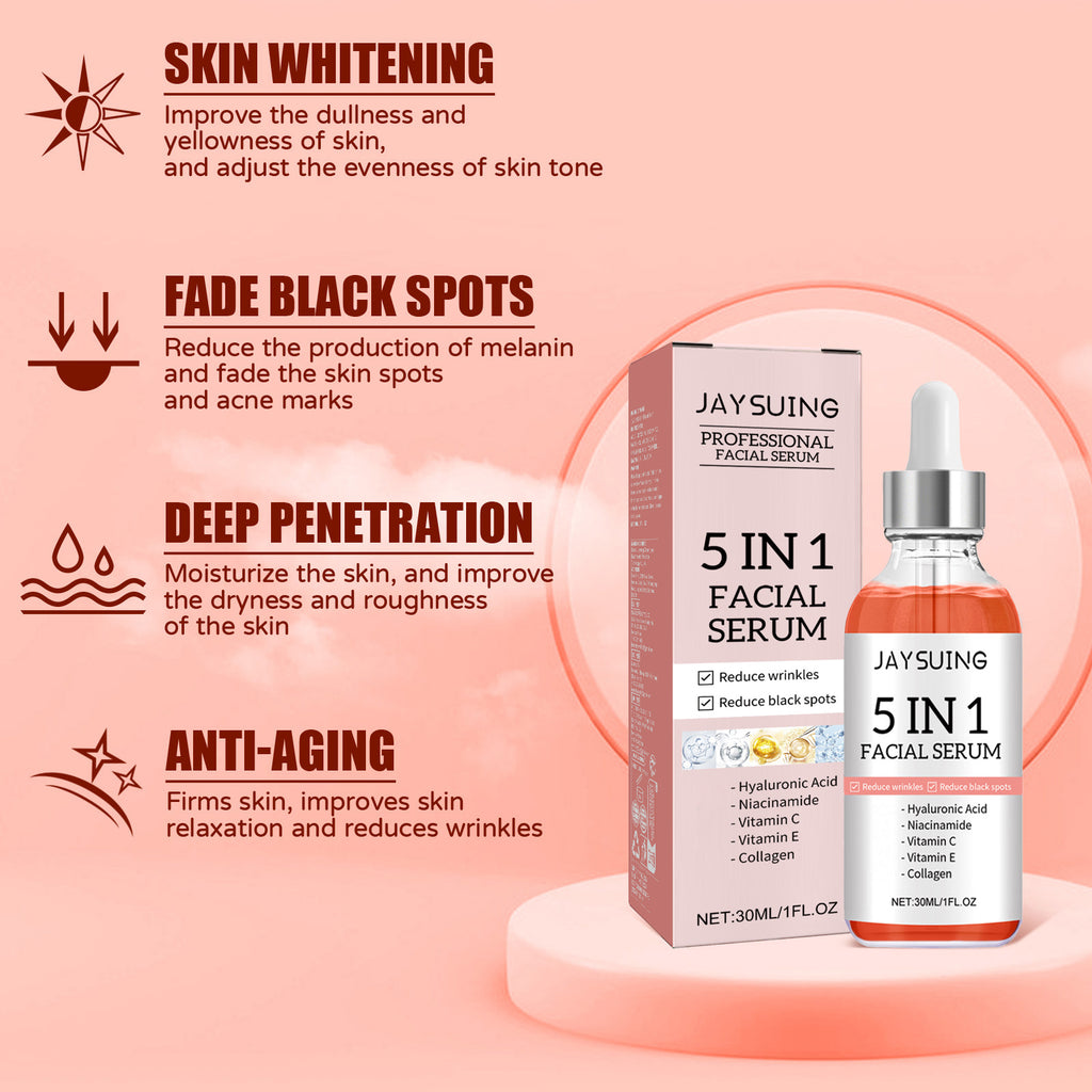 Jaysuing 5Combination1Facial Essence Moisturizing Skin Firming Lightening Spots Acne Skin Beauty Essence