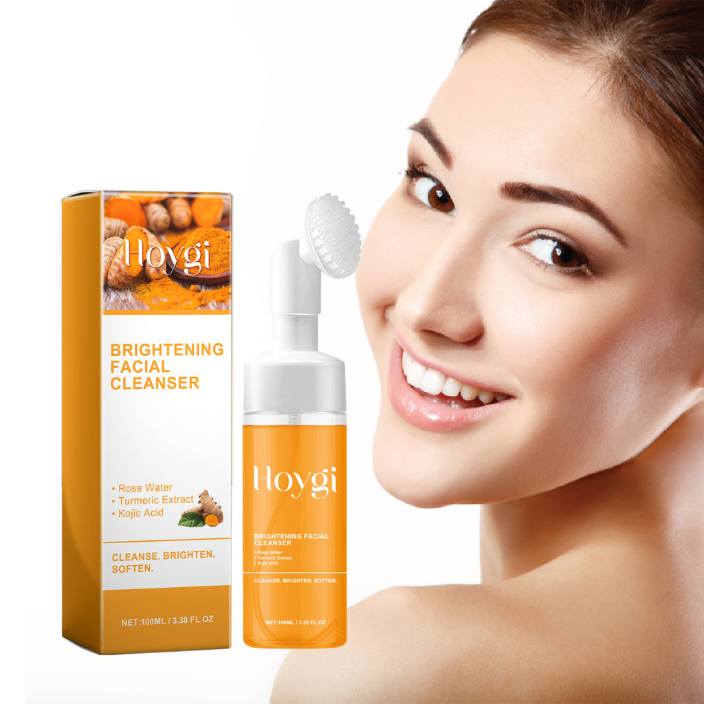 Hoygi Turmeric Facial Cleanser Deep cleansing facial skin, fading acne marks, moisturizing, brightening, and beautifying skin