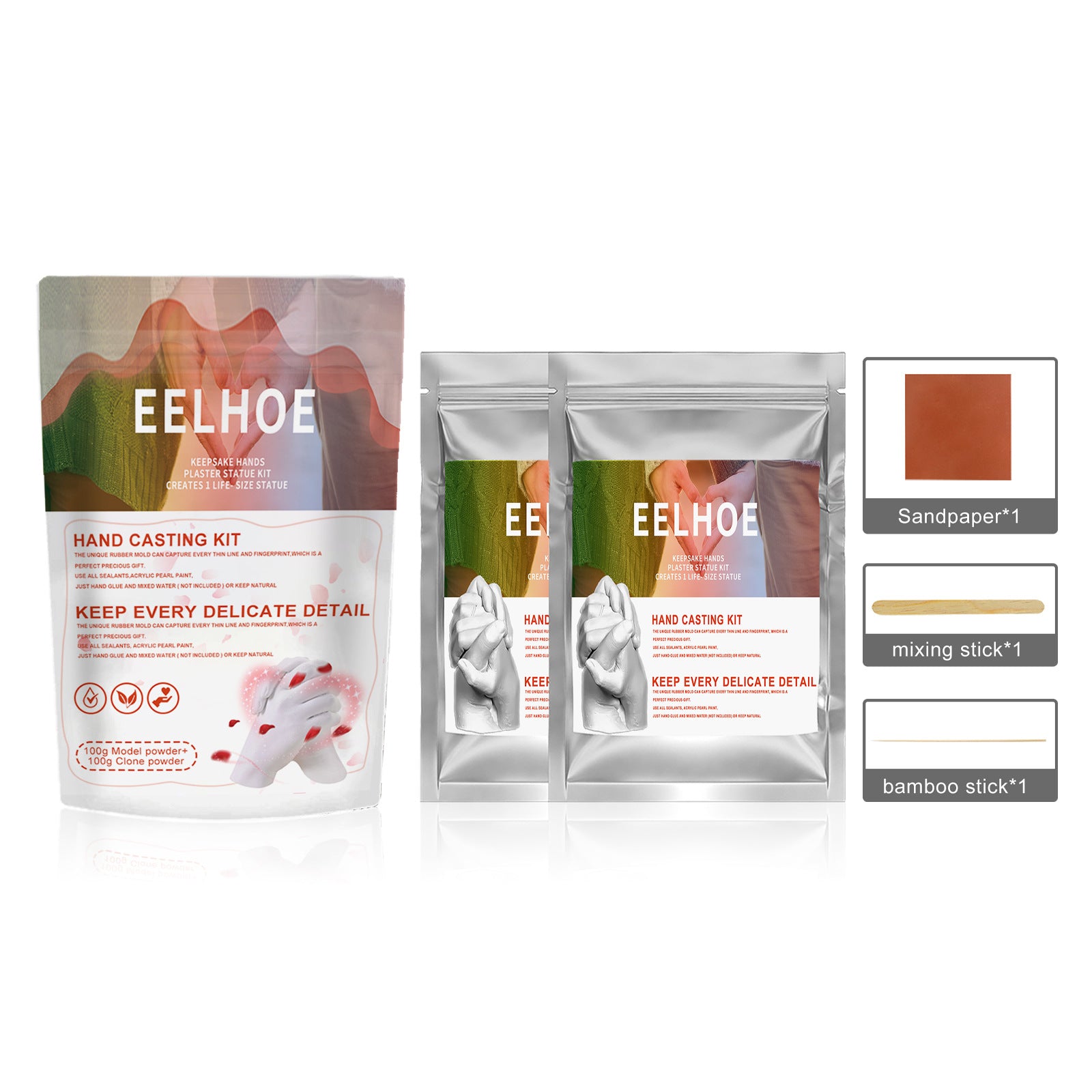 EELHOE Couple Hand Cloning Powder Infant and Toddler Three-Dimensional Hand and Foot Model Making Materials Valentine's Day Gift