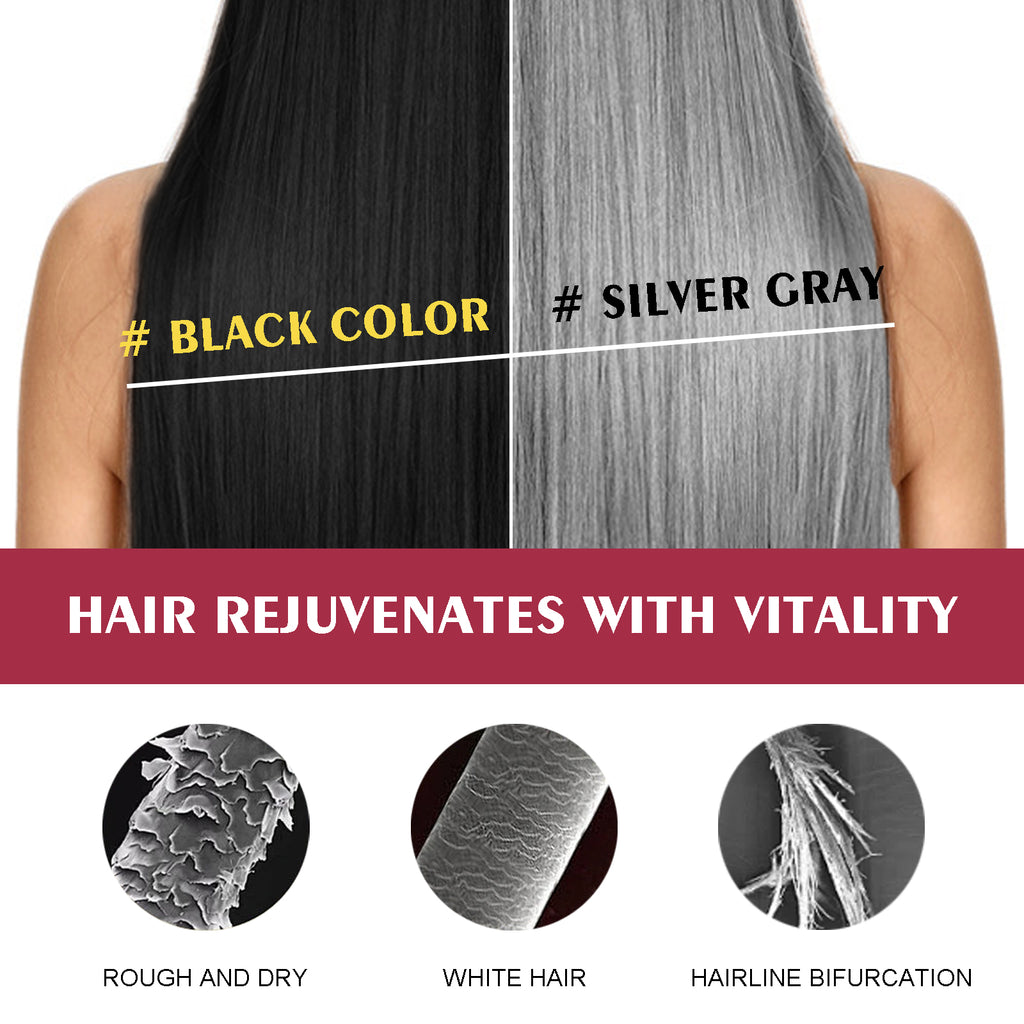 EELHOE Black Hair Dye Shampoo（Silver Gray） Mild, non-irritating, moisturizing scalp, easy color-changing hair shampoo