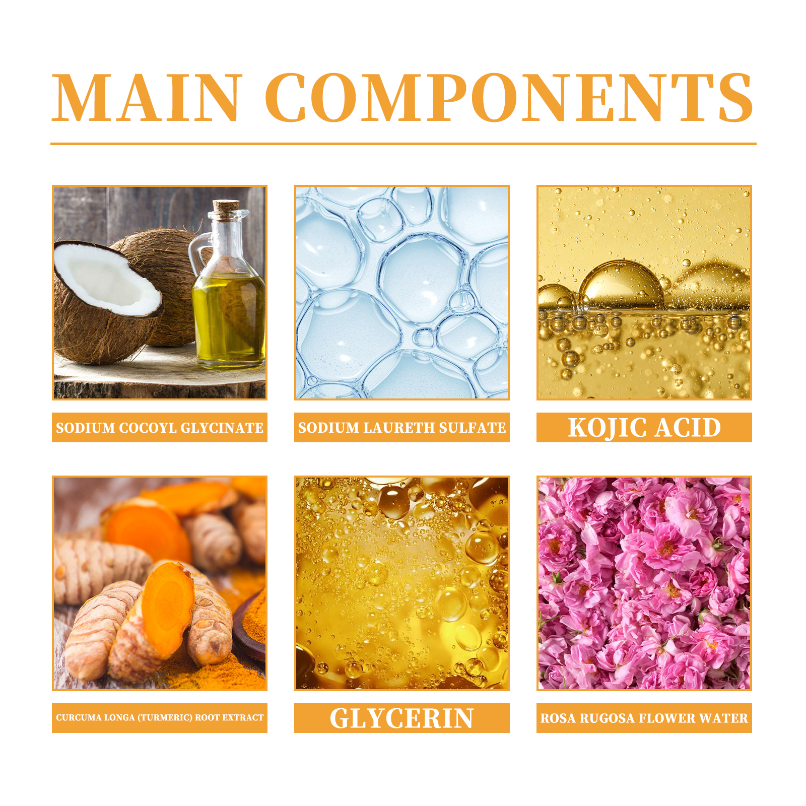 Hoygi Turmeric Facial Cleanser Deep cleansing facial skin, fading acne marks, moisturizing, brightening, and beautifying skin