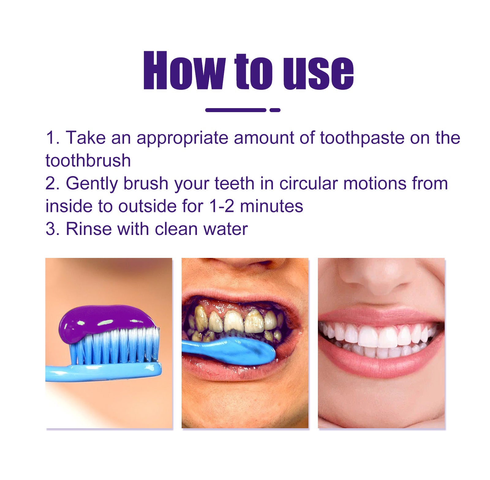 Jaysuing V34 Purple Toothpaste Clean Oral Odor Tooth Stain Whitening Teeth Care Toothpaste