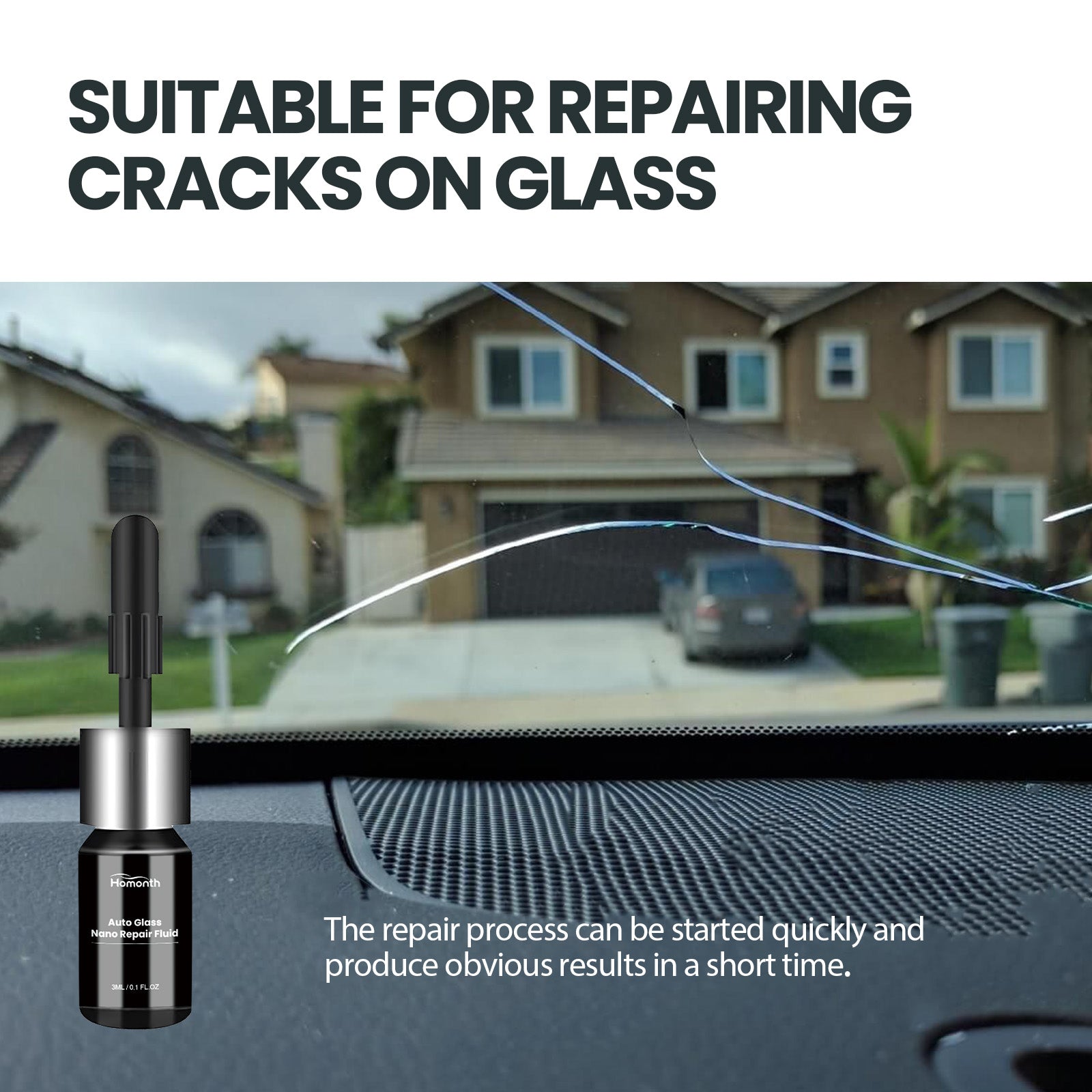 Homonth Automotive Glass Nano Repair Liquid Car Windshield Clear Vision Crack Repair Liquid