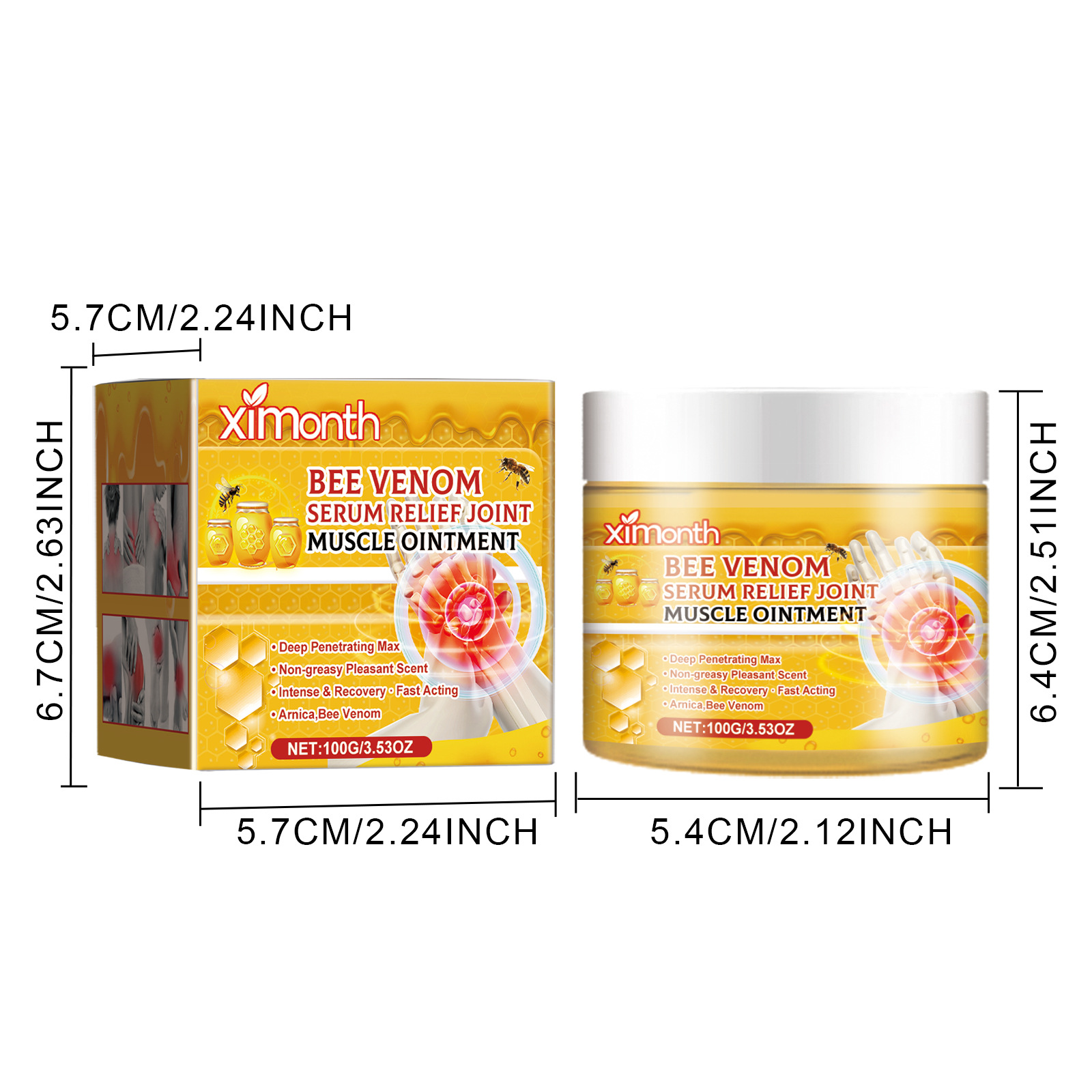 Ximonth Bee Venom Joint Neck Cream Relieve Joint Muscle Soreness Body Discomfort Care Massage Cream