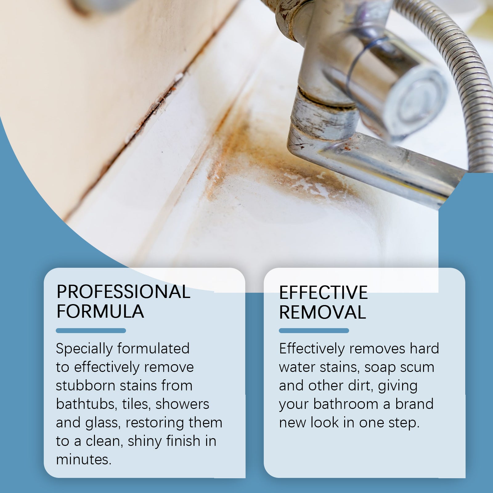 Jakehoe Bathroom Dirt Cleaner Bathroom Toilet Faucet Stain Removal Cleaning Multi-Functional Cleaner