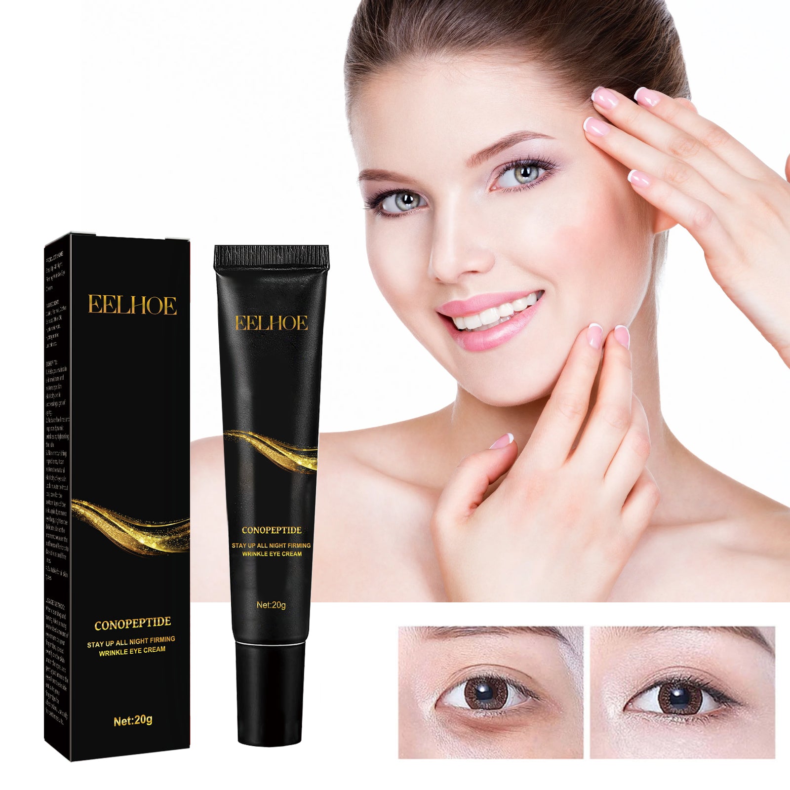 EELHOE Eye Firming Cream Lighten Eye Bags and Dark Circles Firming Moisturizing Skin Repair Eye Cream