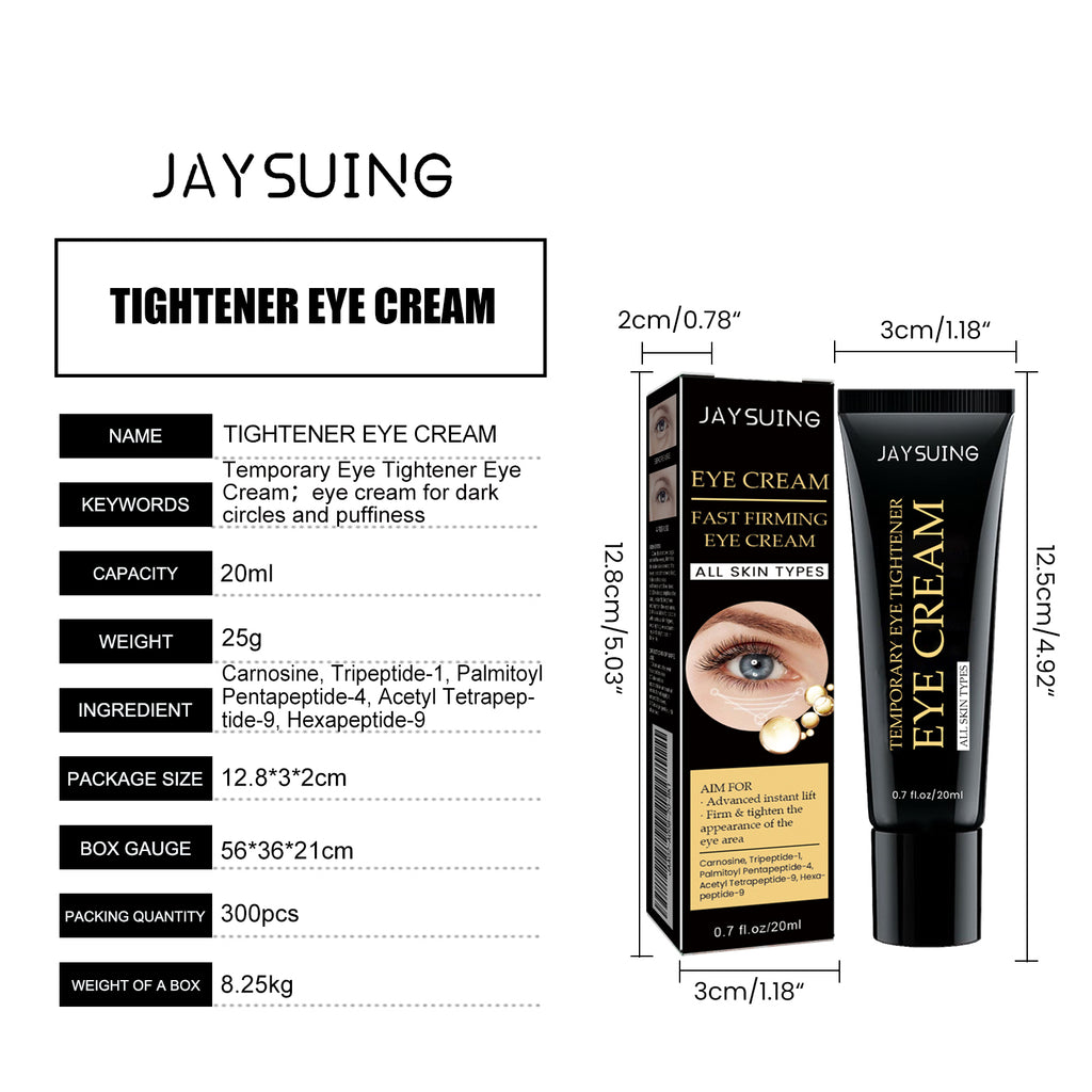 Jaysuing Eye Cream Gentle nourishment, fade fine lines, enhance elasticity, plump and hydrate skin around the eyes for daily care