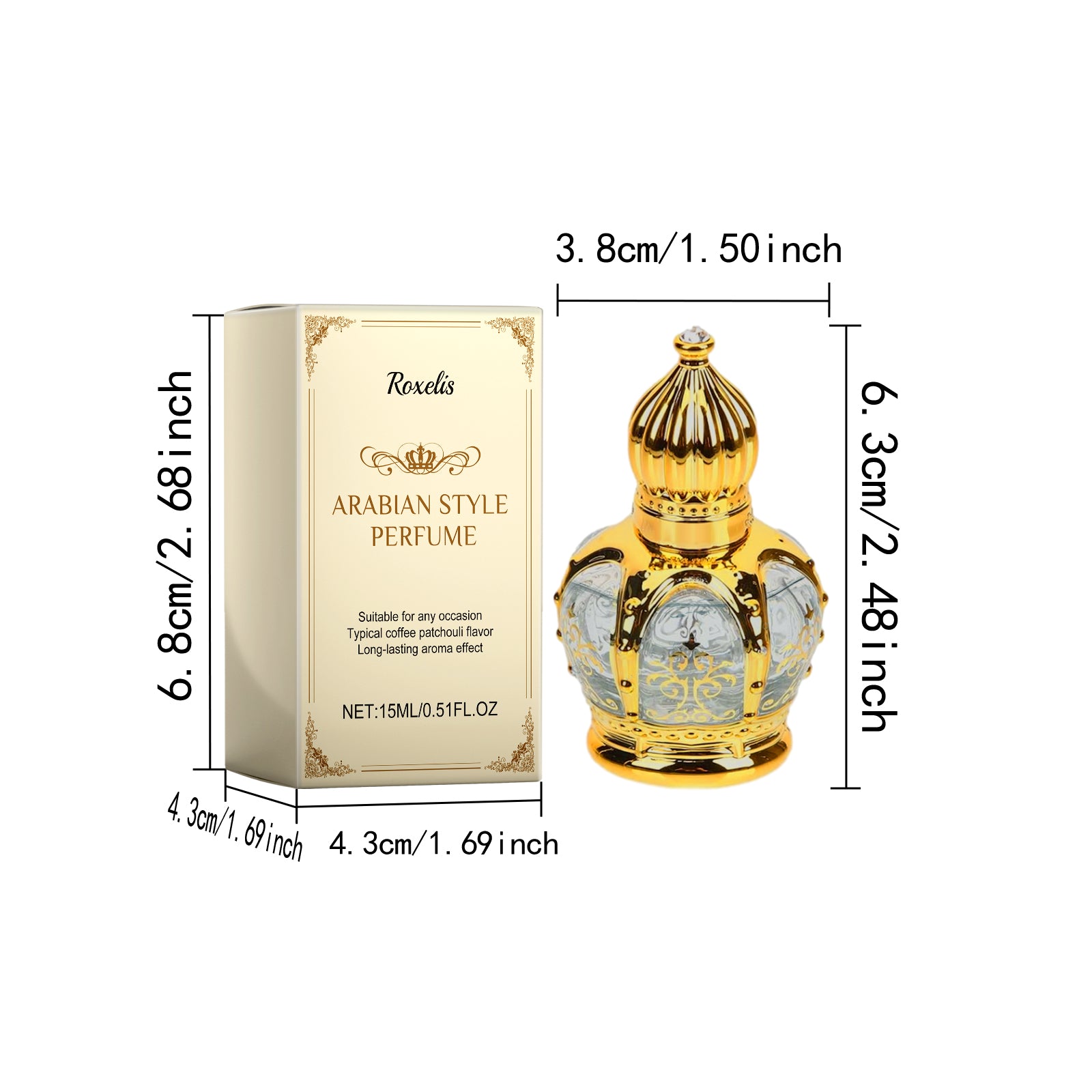 Roxelis Coffee Patchouli Style Perfume Natural Fresh Elegant Long-lasting Fragrance Shows Charm Atmosphere Date Perfume