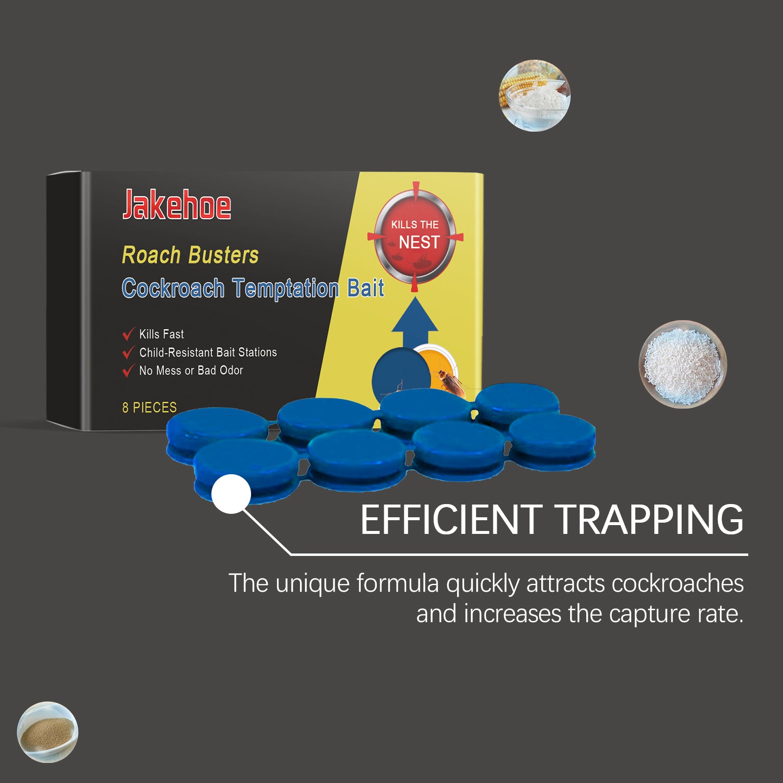 Jakehoe Cockroach Bait Station Cockroach Bait Station Ointment Bait Agent Household Cockroach Killer Kitchen Cockroach Stickers