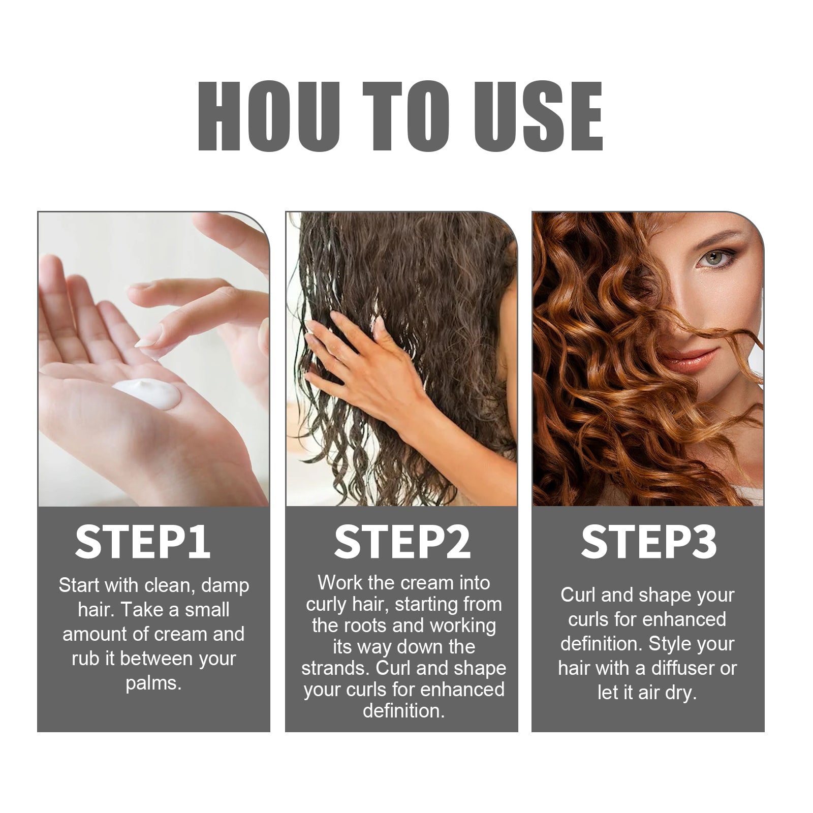 Jaysuing Moisturizing Styling Cream Fluffy Curly Hair Styling Hydrating Glossy Hair Frizz Repair Cream