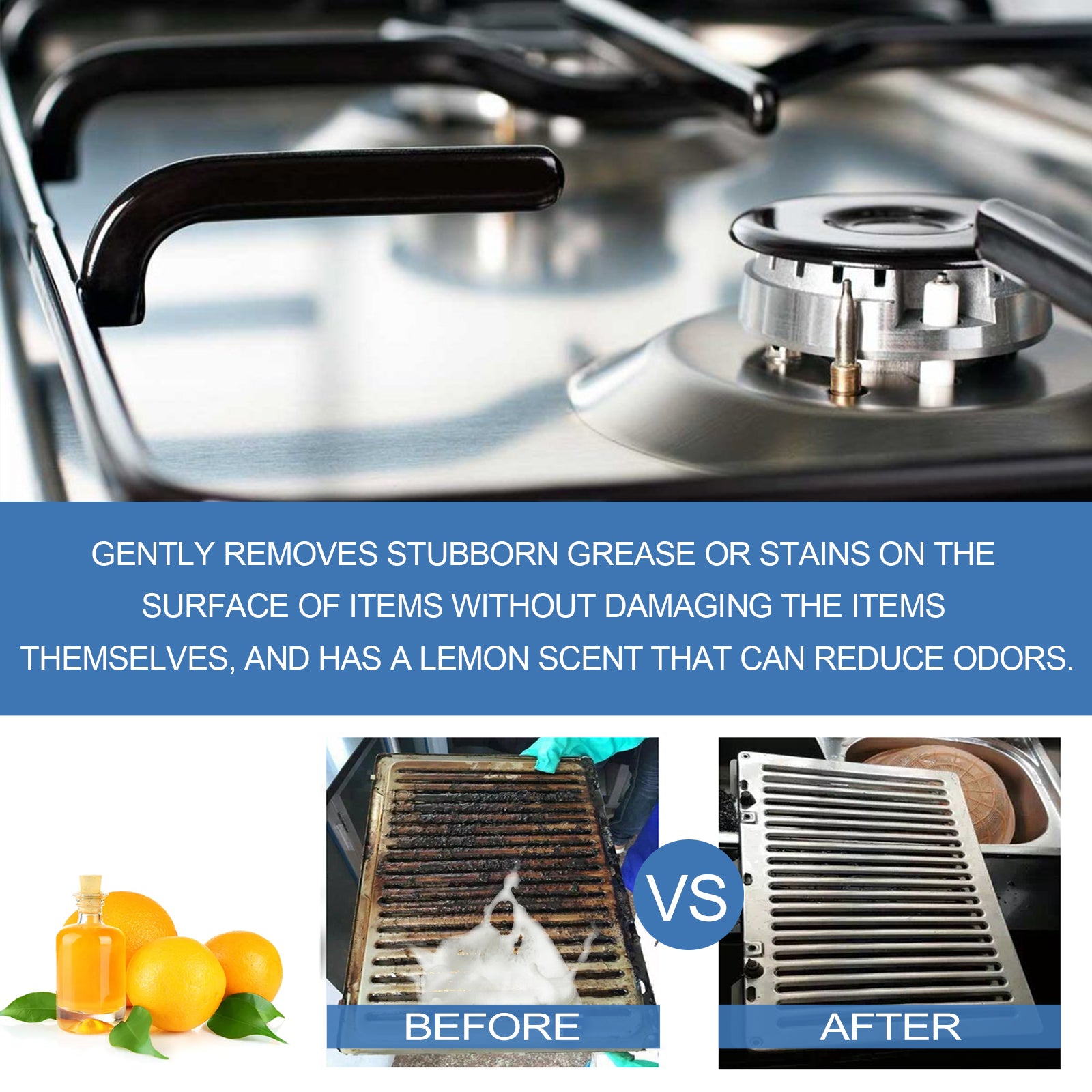 Jue-Fish Kitchen Grease Foam Cleaner Kitchen stove range hood grease stain remover cleaner