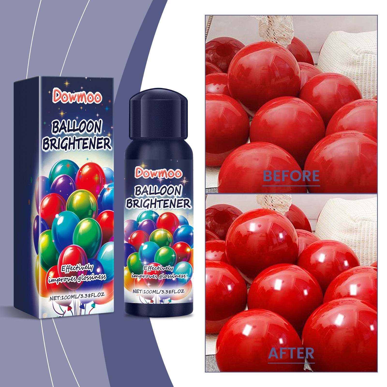 Dowmoo Party Balloon Brightener Enhance Party Atmosphere Balloons Long-lasting Bright Surface Texture Gloss Enhancer