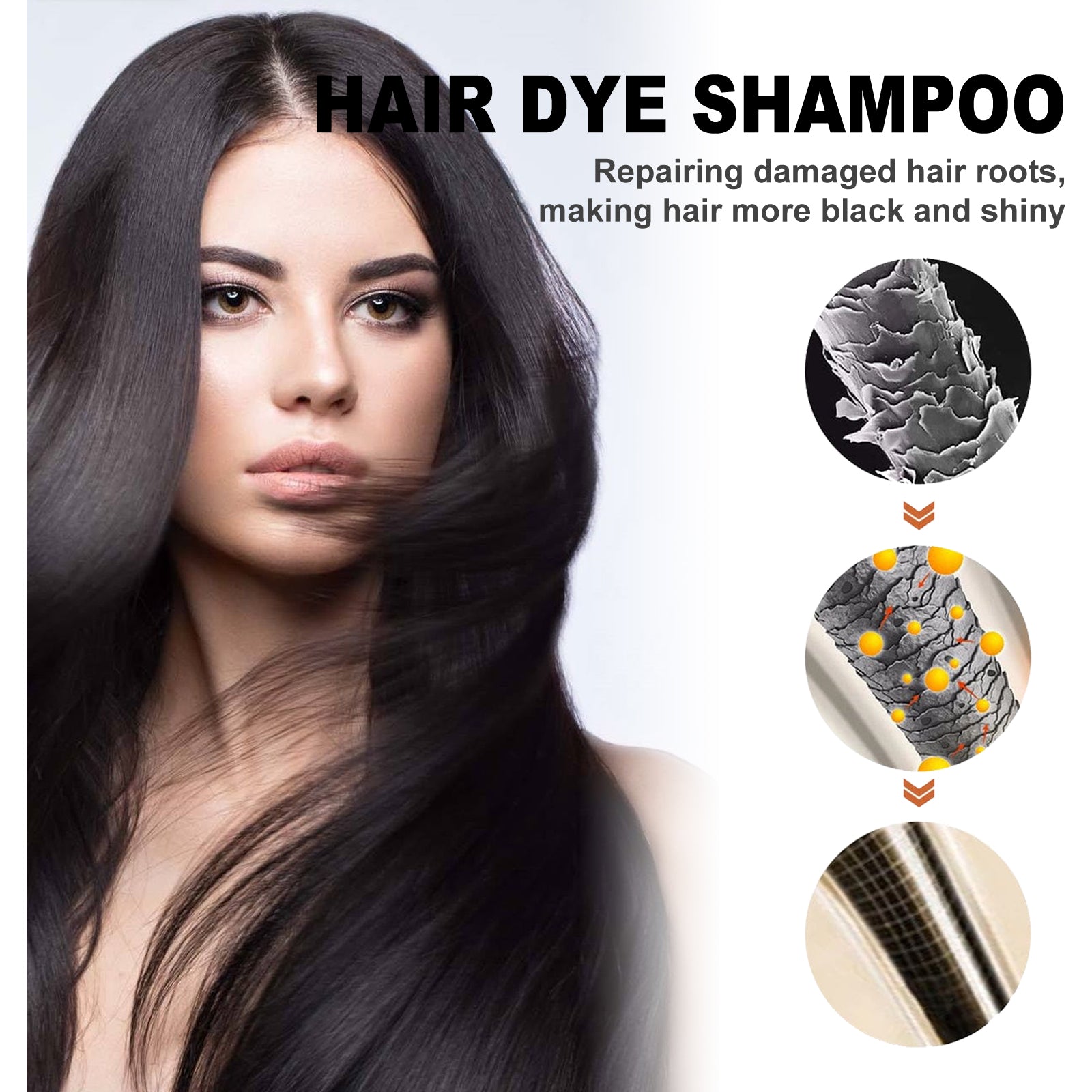 EELHOE Black Hair Shampoo（Black） Polygonum Multiflorum Essence Black Nourishing Hair Cleansing Repair Smooth Shampoo