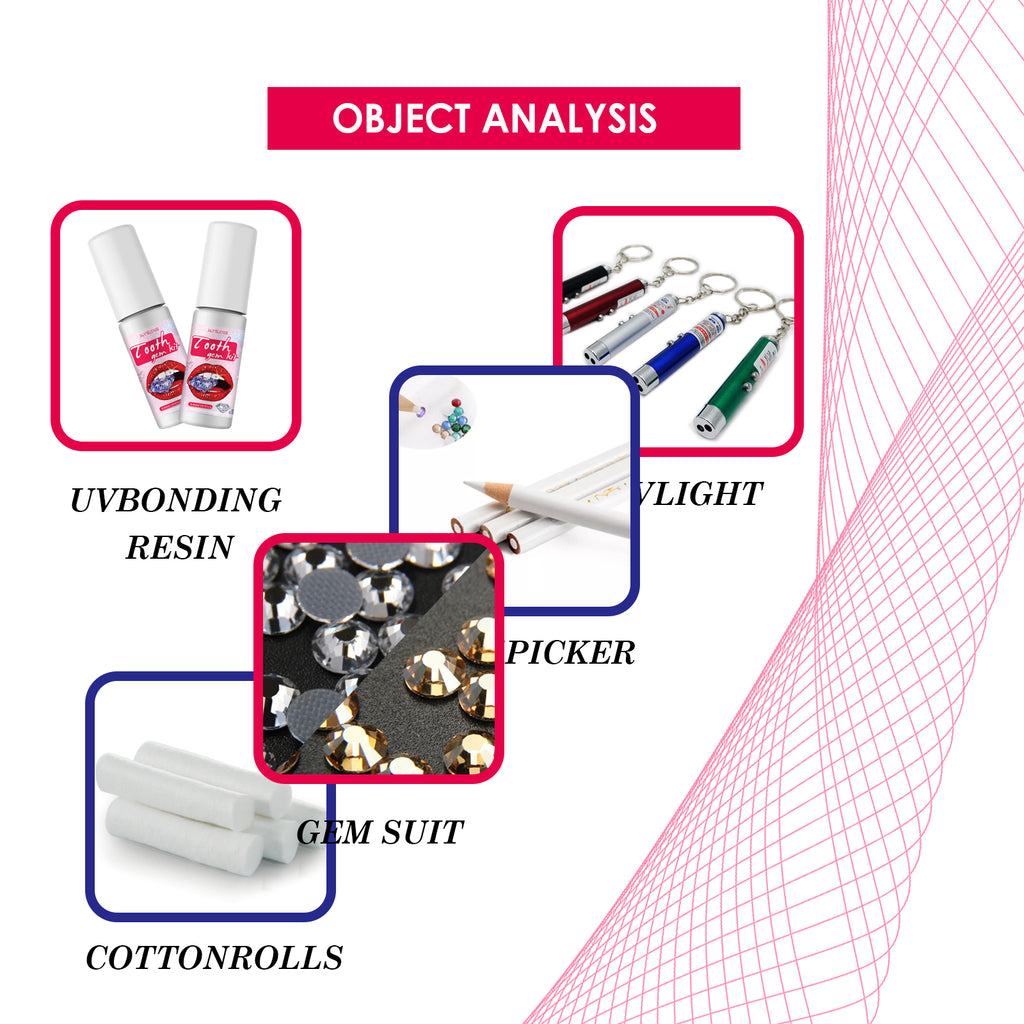 Jaysuing Tooth Gem Kit Jewelry Easy to Disassemble and Install Crystal Tooth Drill Tooth Decoration Shiny Stickers