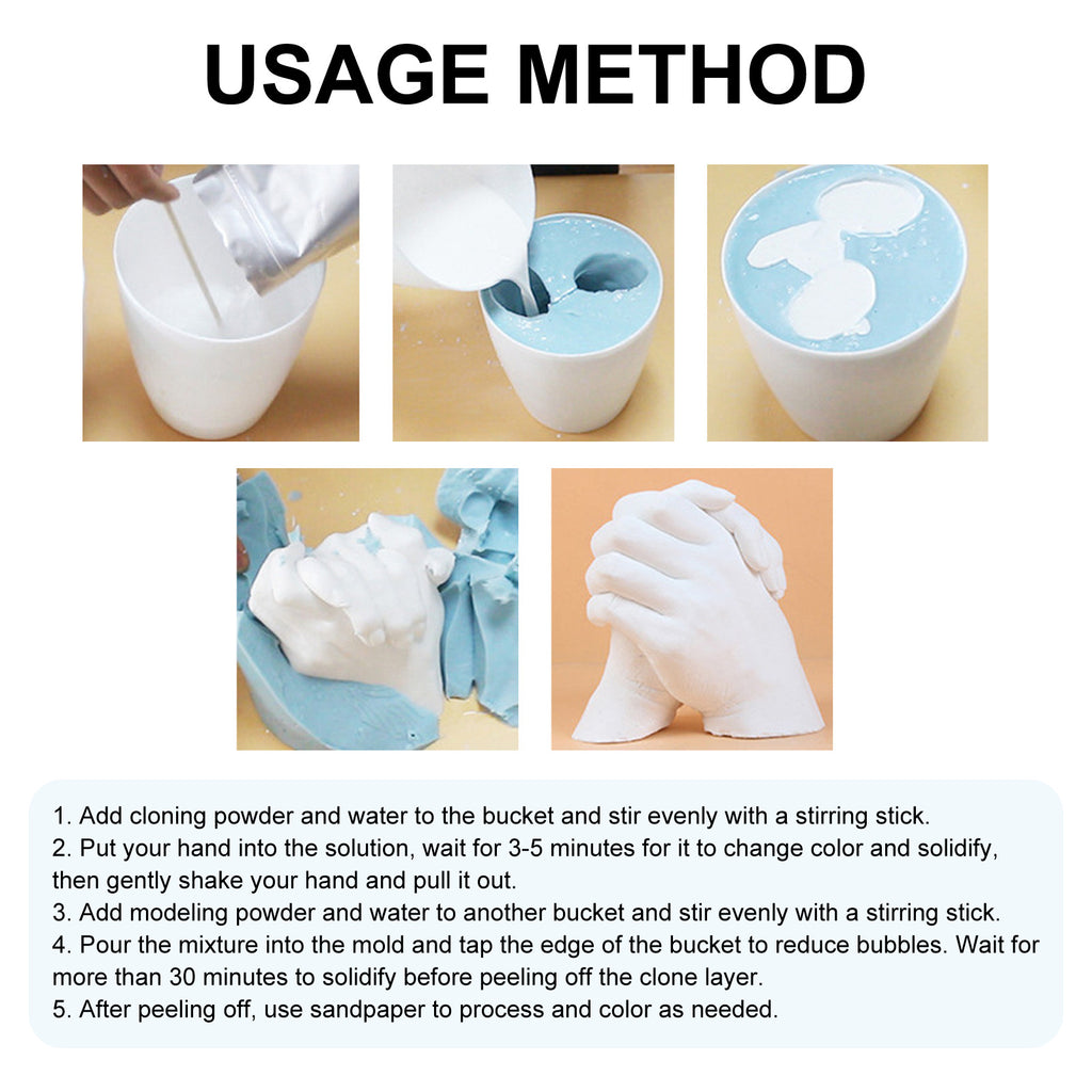 EELHOE Couple Hand Cloning Powder Infant and Toddler Three-Dimensional Hand and Foot Model Making Materials Valentine's Day Gift