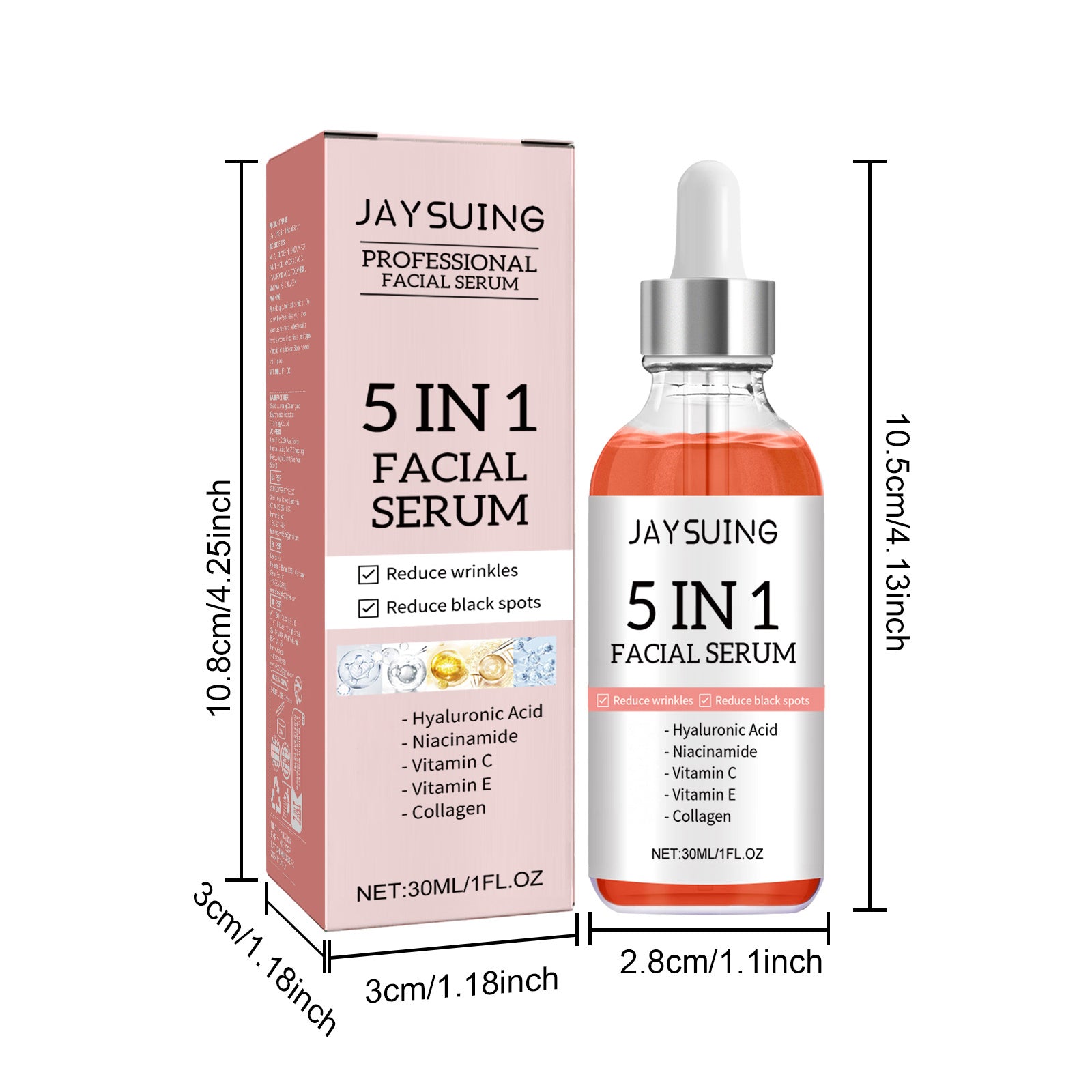 Jaysuing 5Combination1Facial Essence Moisturizing Skin Firming Lightening Spots Acne Skin Beauty Essence