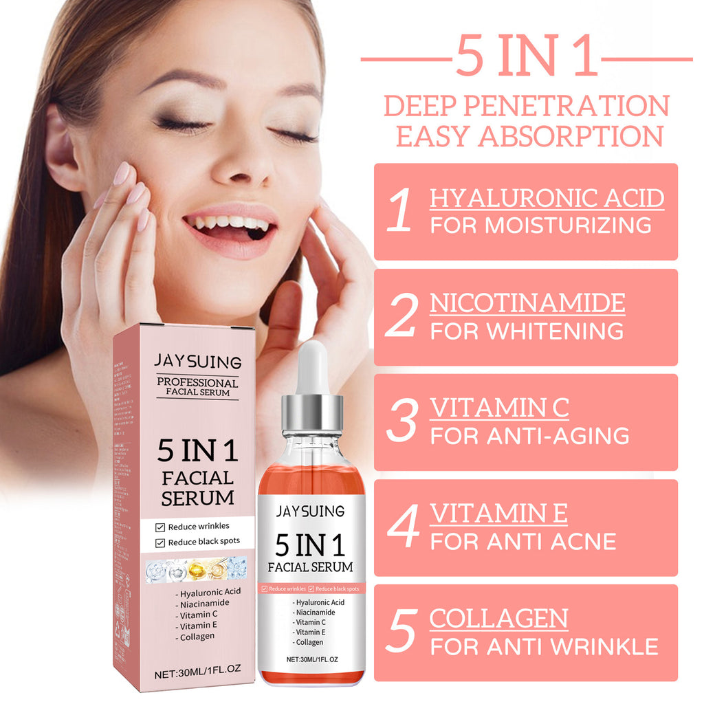 Jaysuing 5Combination1Facial Essence Moisturizing Skin Firming Lightening Spots Acne Skin Beauty Essence