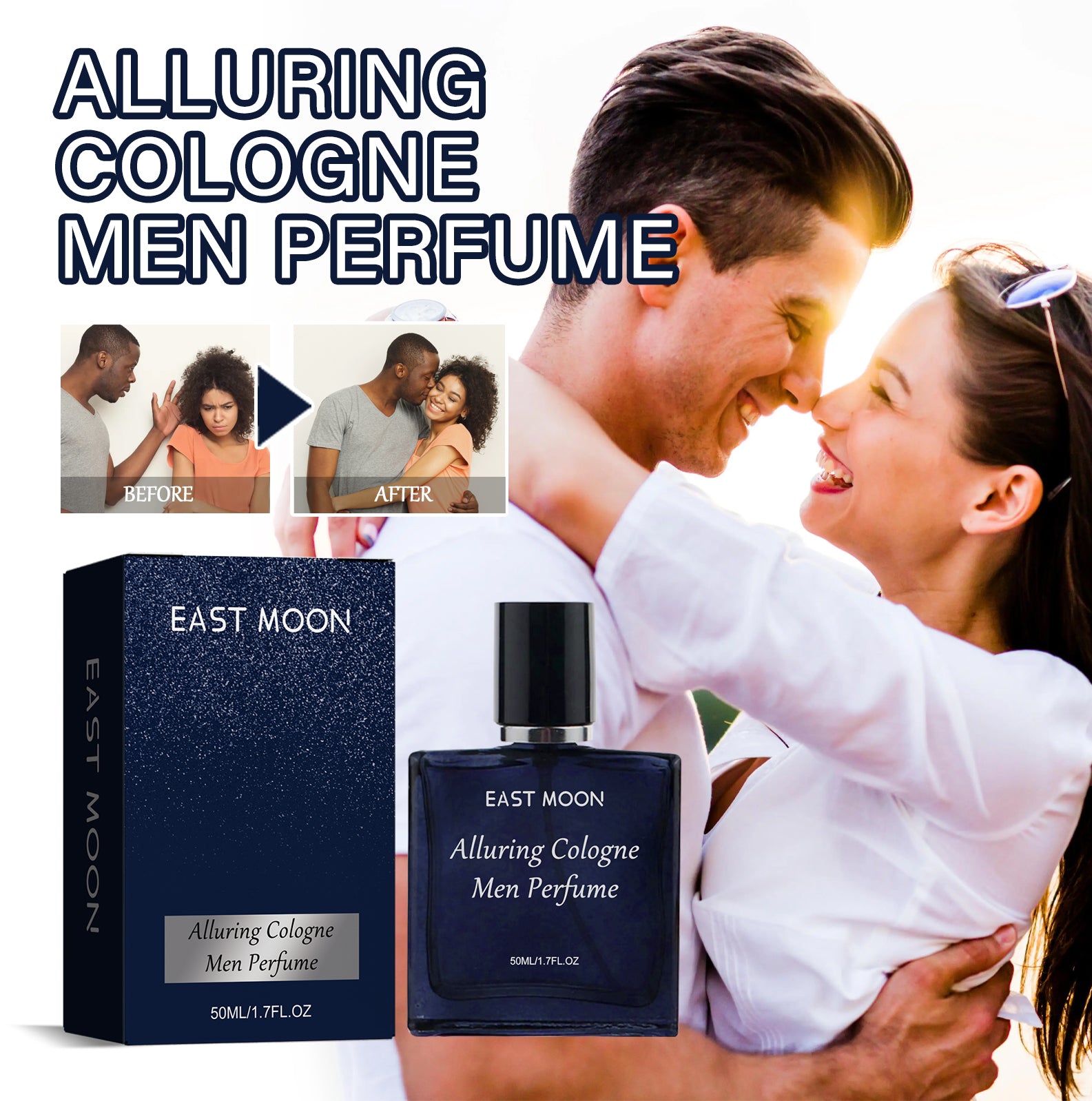 East Moon Men's Cologne Fresh, natural, elegant, long-lasting fragrance for gentleman's date atmosphere perfume