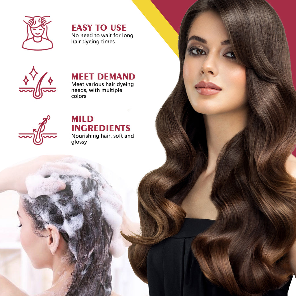 EELHOE Black Hair Dye Shampoo（Silver Gray） Mild, non-irritating, moisturizing scalp, easy color-changing hair shampoo