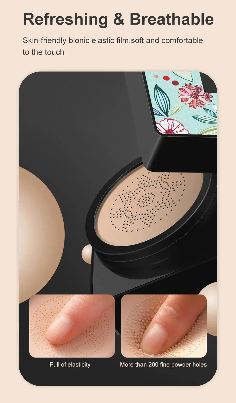 Mushroom Head Air Cushion, CC Cream Natural Moisturizing Foundation Concealer Whitening Oil-control Makeup Cosmetics BB Cream