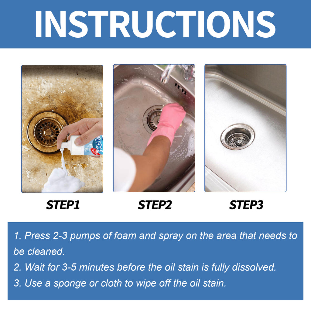 Jue-Fish Kitchen Grease Foam Cleaner Kitchen stove range hood grease stain remover cleaner