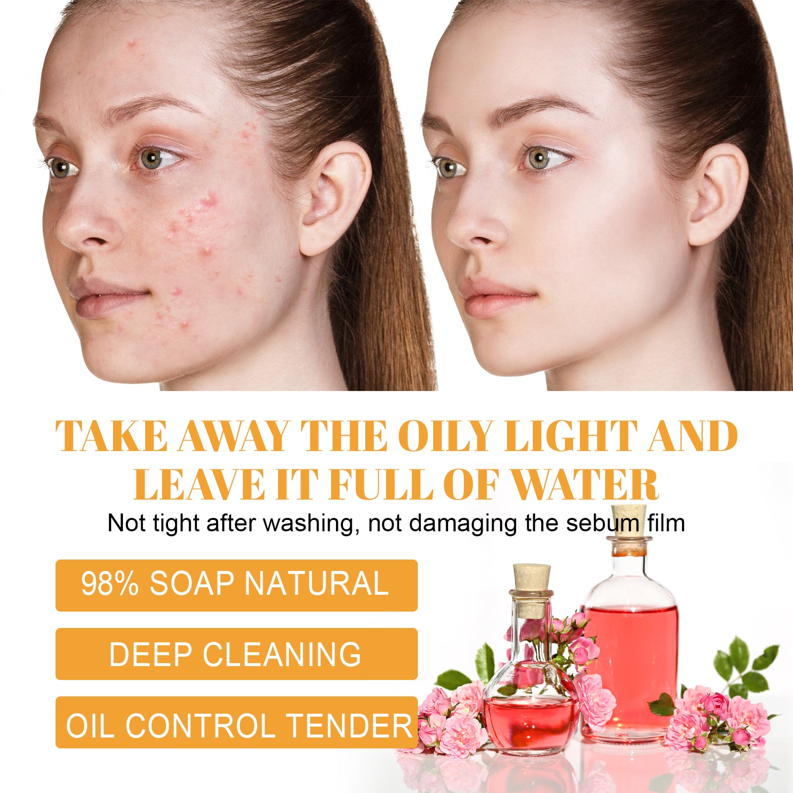 Hoygi Turmeric Facial Cleanser Deep cleansing facial skin, fading acne marks, moisturizing, brightening, and beautifying skin