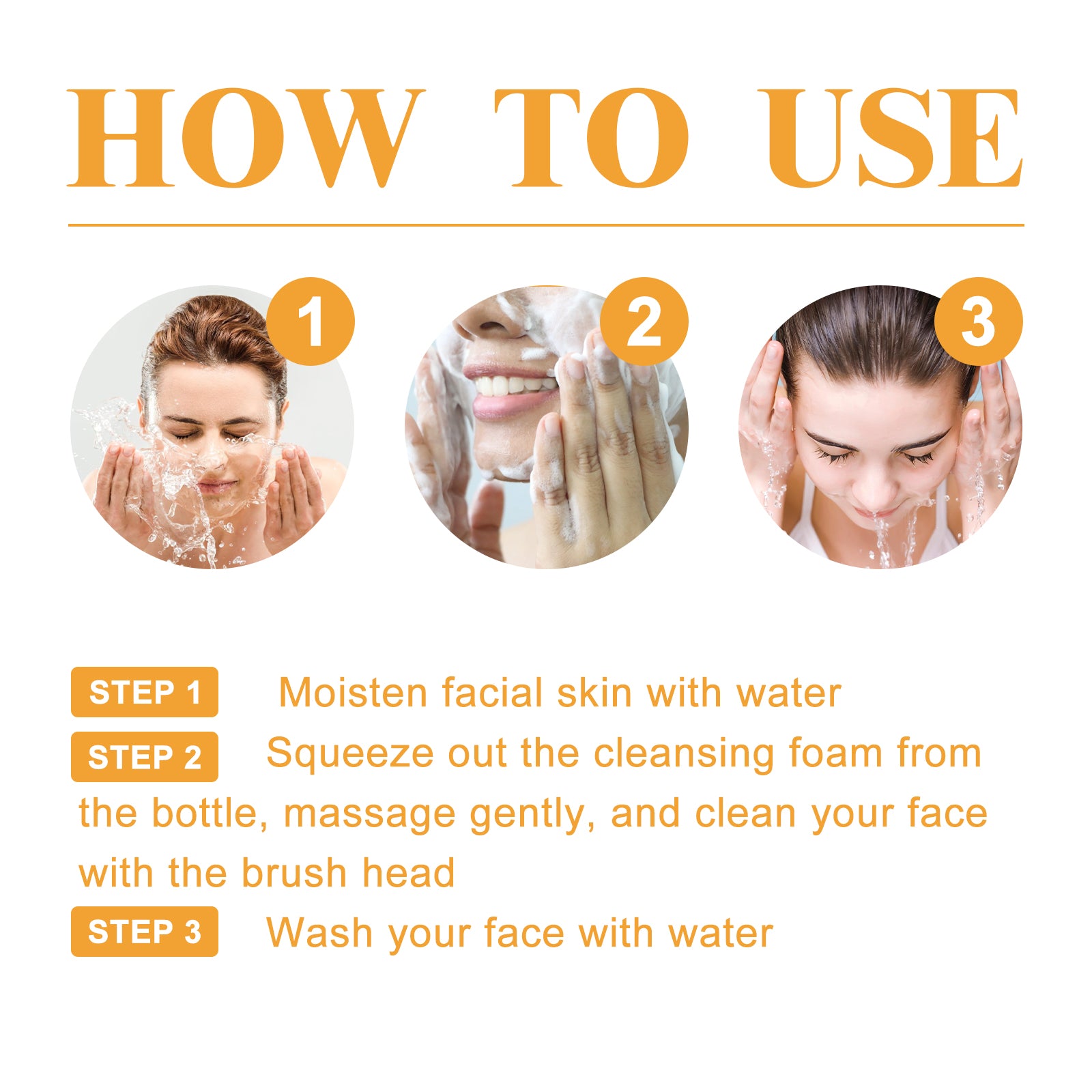 Hoygi Turmeric Facial Cleanser Deep cleansing facial skin, fading acne marks, moisturizing, brightening, and beautifying skin