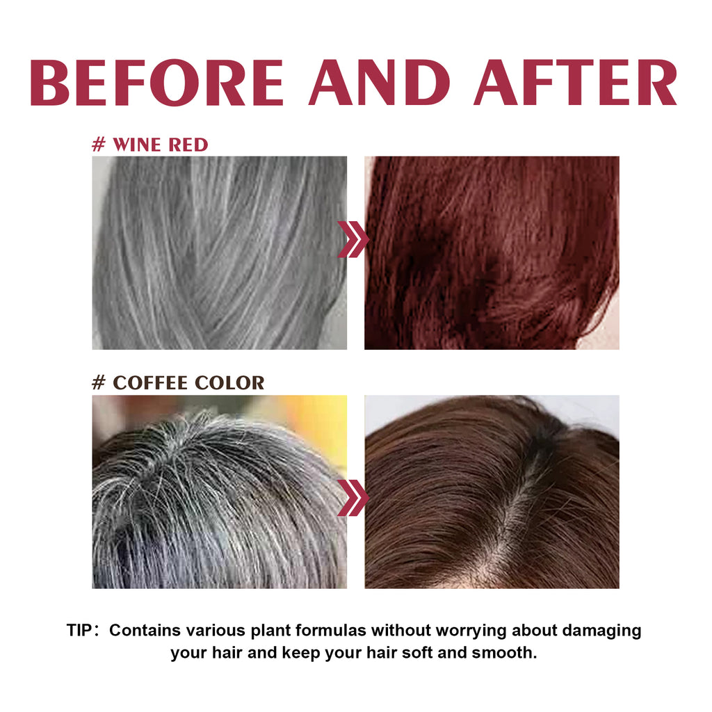EELHOE Black Hair Dye Shampoo（Silver Gray） Mild, non-irritating, moisturizing scalp, easy color-changing hair shampoo