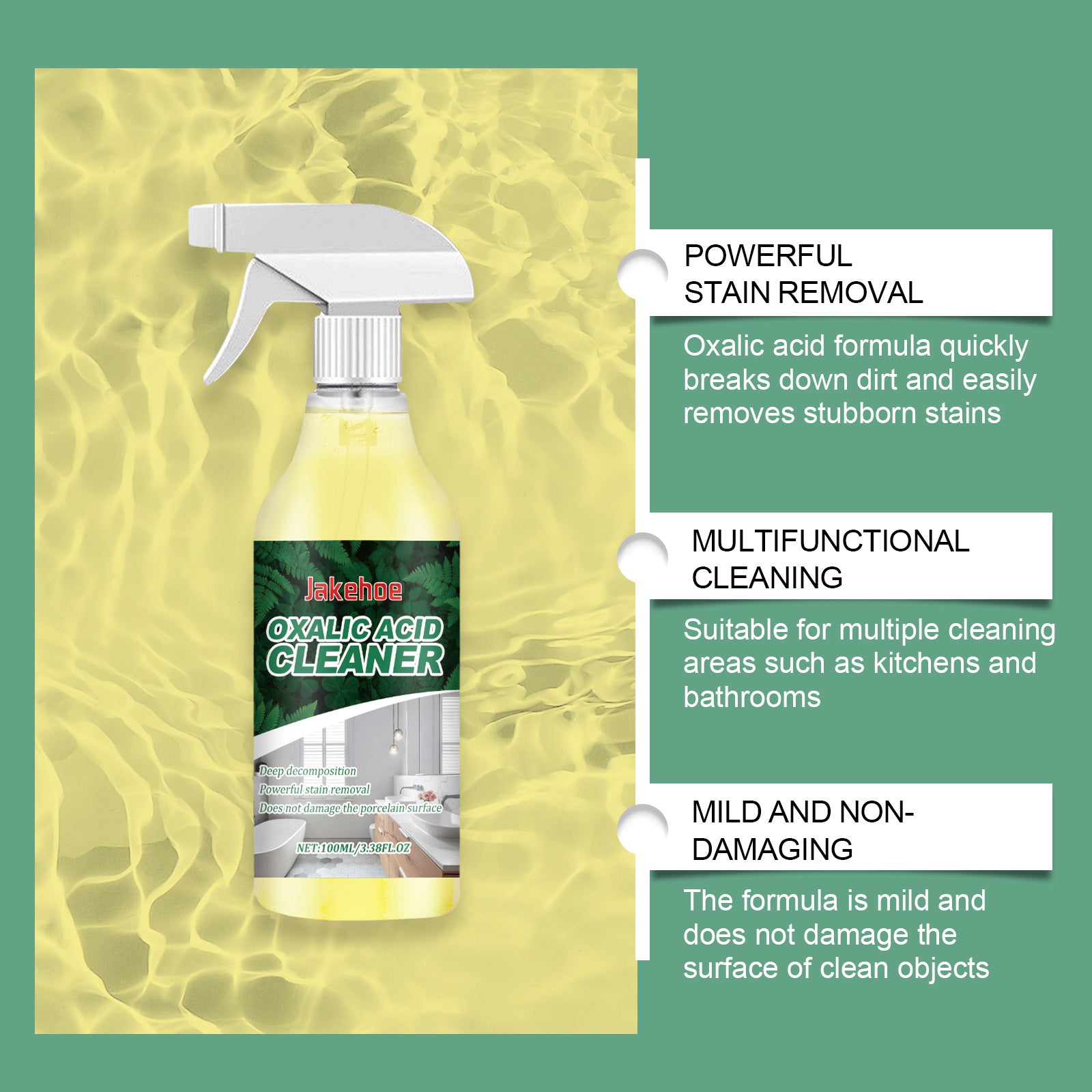 Jakehoe Oxalic Acid Cleaner Toilet Toilet Cleaning Stain Urine Stain Removal Cleaning Agent