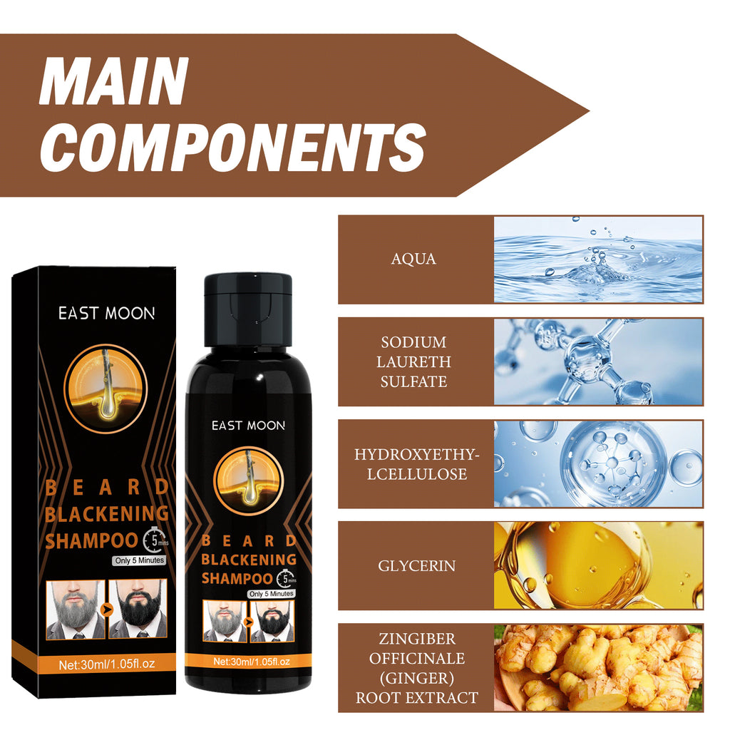 East Moon Men's Hair Cleansing Moisturizing Massage Shampoo for Smooth Black Hair