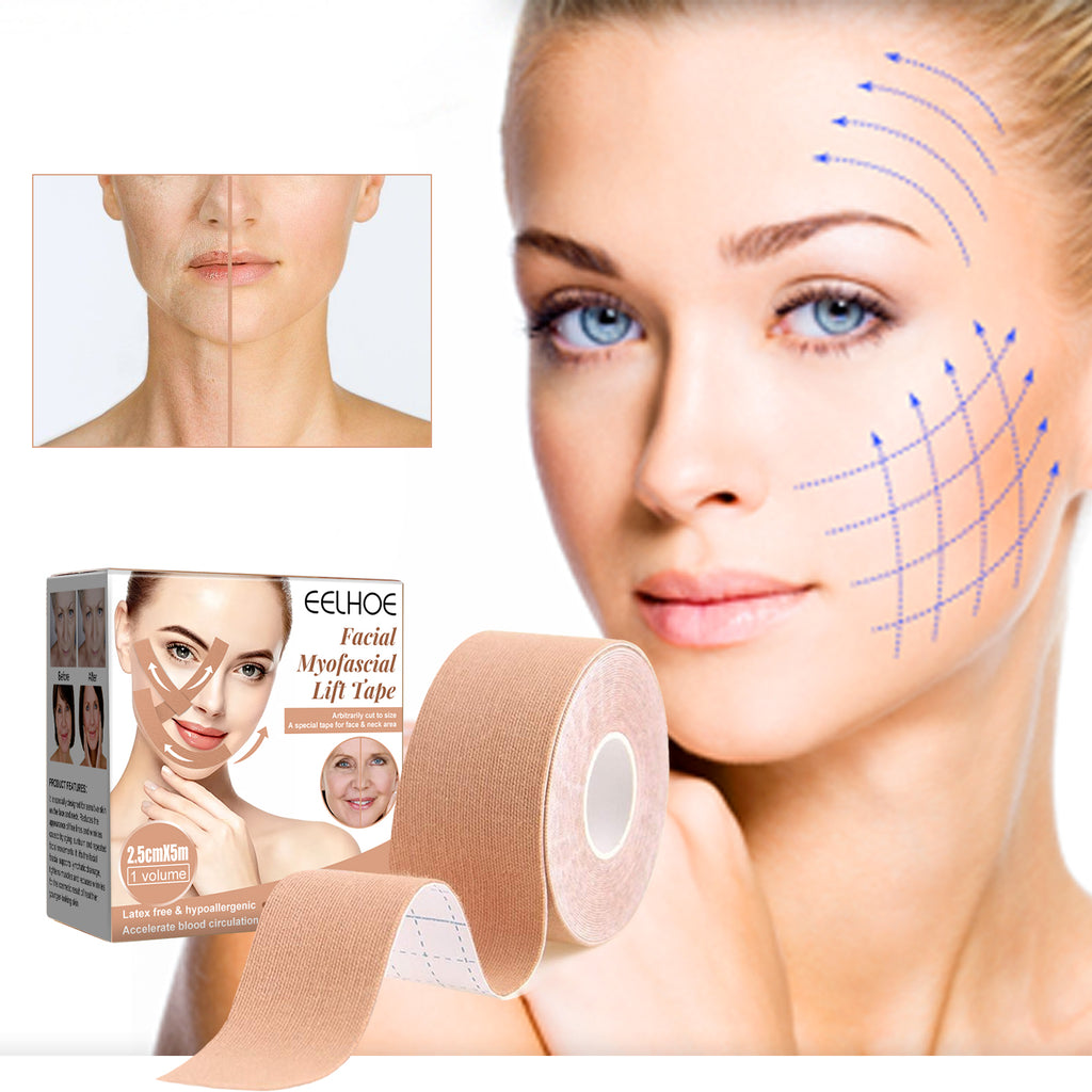 EELHOE Facial Tightening Tape for Myofascial Face Anti-Sagging Lift Chin V Breathable Face Lifting Patch